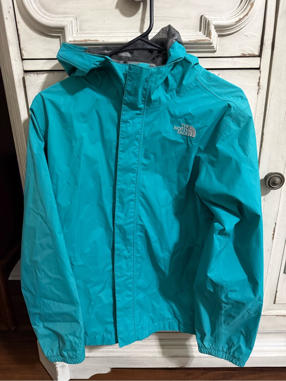 The North Face Girls Teal Hooded Rain Jacket